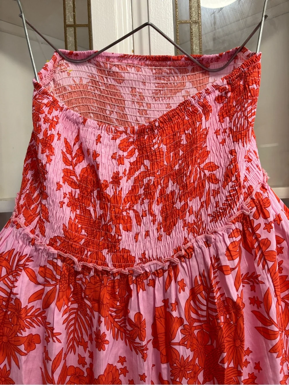 Abel The Label Strapless Pink and Red Floral Maxi Dress - Picture 6 of 9